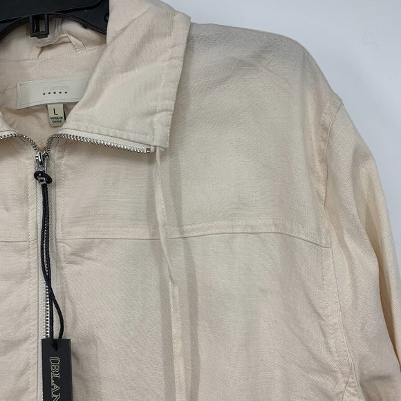 Blank NYC Jacket Beige Love Me Now Lyocell Linen Crop Full Zip - Picture 6 of 13